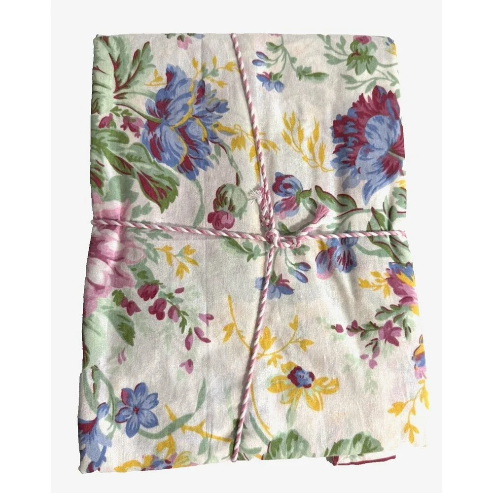 April Cornell Eternal Rose Tablecloth 70 Rd Floral English Country Garden White